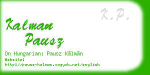 kalman pausz business card